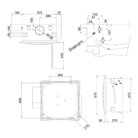 فن کویل کاستی چهار طرفه تهویه سری اوشان مدل CFN-300 + قیمت