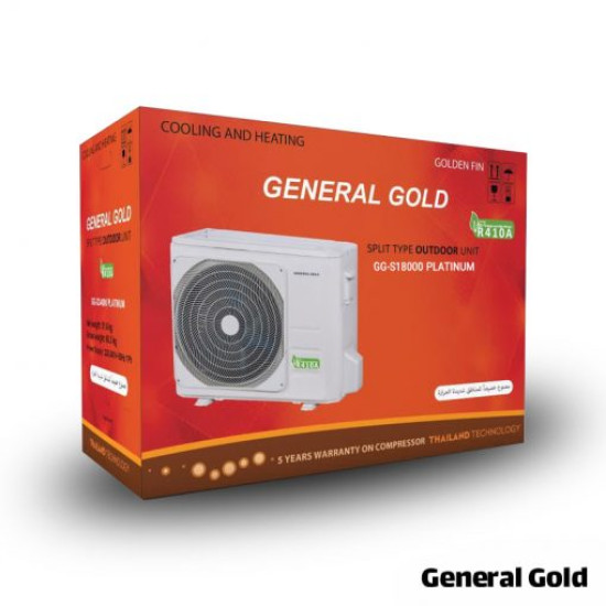 کولر گازی جنرال گلد ۱۸۰۰۰ پلاتینیوم، گاز R410a مدل GG-S18000 Platinum